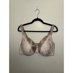 Cacique, Tan with Lace Trim Padded Bra with Underwire Support, size 44D